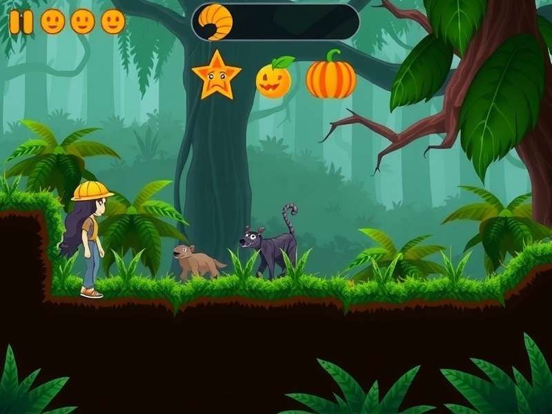 Zip Jungle Escape gameplay screenshot showing jungle environment